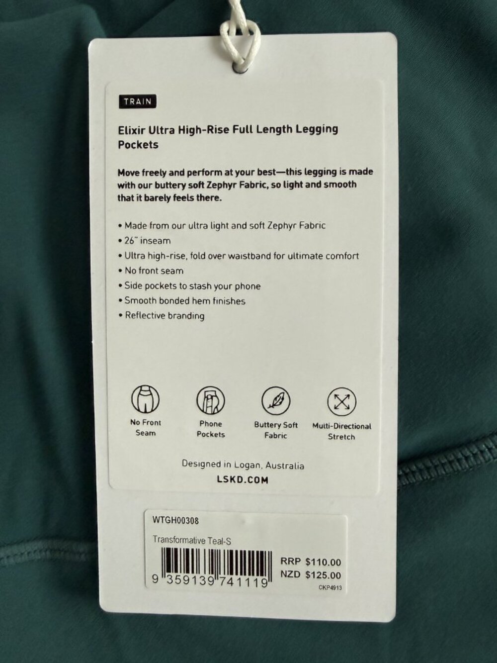 LSKD Set: Elixir Pocket Leggings S NWT + Bend & FLX Plunge Bra XS Teal - Picture 5 of 11